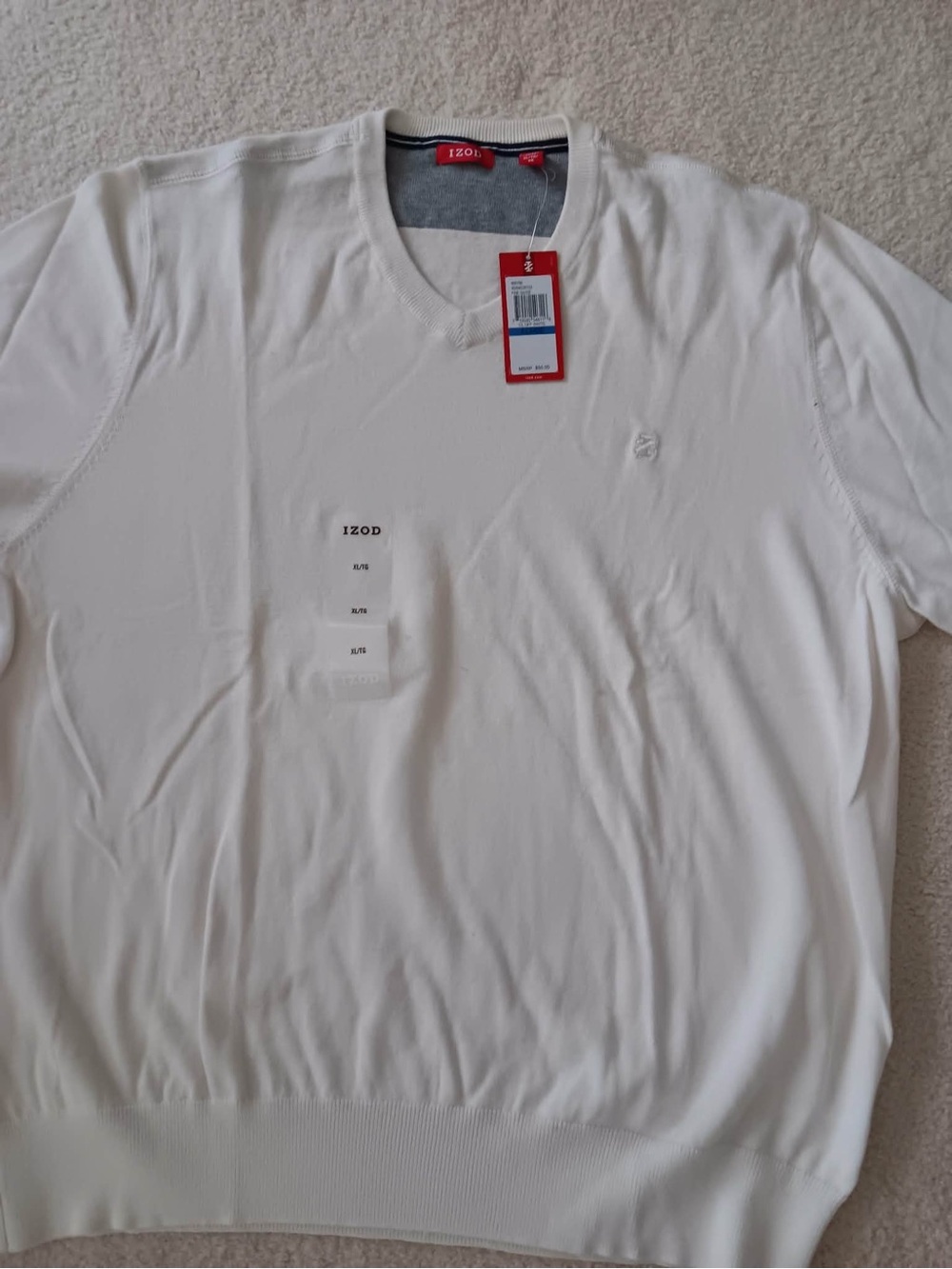 IZOD Men’s White Crew Neck Knit Shirt